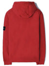 Logo Patch Cotton Fleece Hoodie Red - STONE ISLAND - BALAAN 3