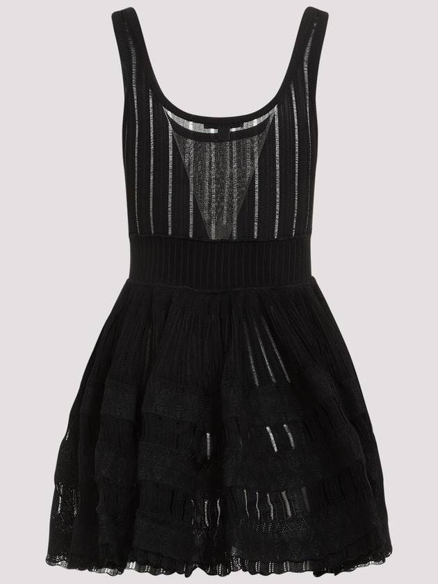 sleeveless crinoline skater short dress black - ALAIA - BALAAN 3