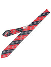 MNL001A F0310 960 Anchor Stripe Tie Black Red - THOM BROWNE - BALAAN.