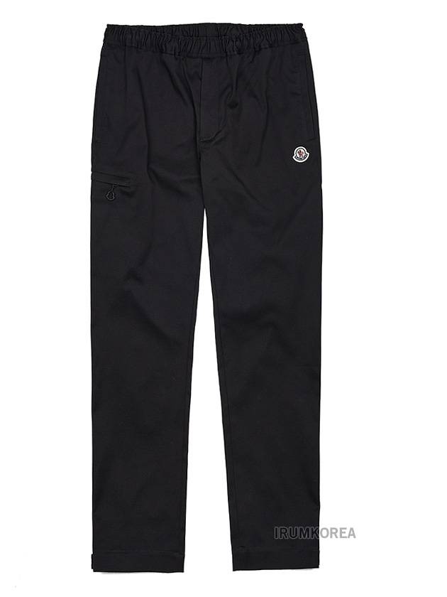 Logo embroidered straight pants black - MONCLER - BALAAN 10