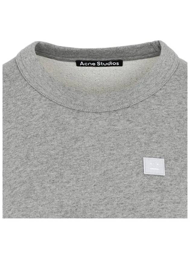 Face Logo Patch Cotton Sweatshirt Grey - ACNE STUDIOS - BALAAN 5