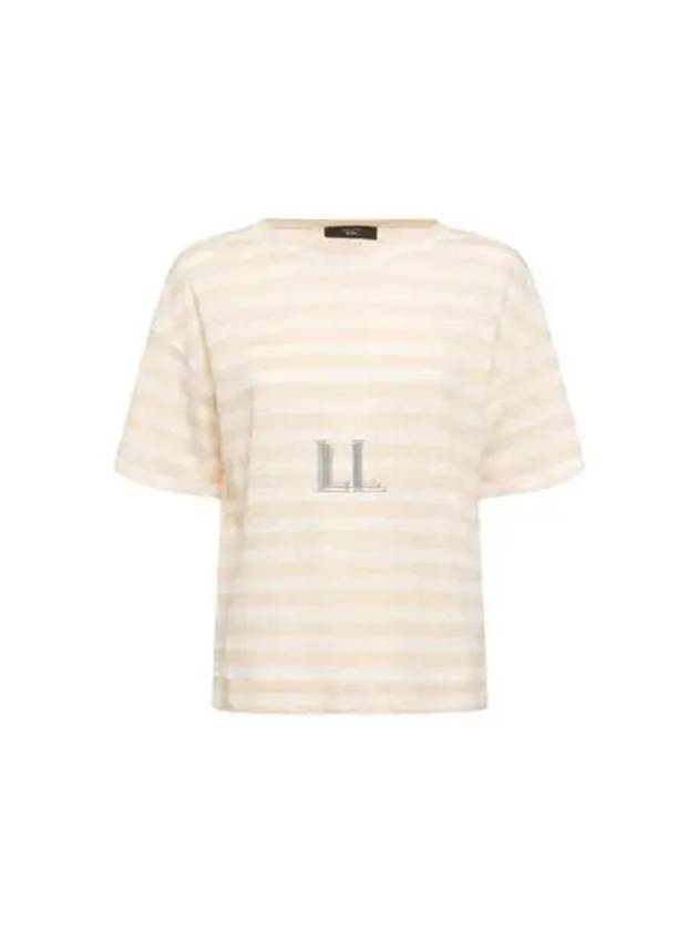 Falla Striped Linen Short Sleeve T-Shirt Ivory - MAX MARA - BALAAN 2