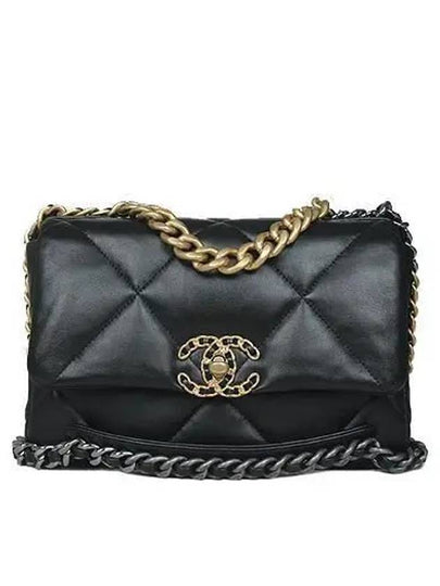 AS1160 COCO Vintage Gold Black Lambskin 19 Medium Flap Bag 2 - CHANEL - BALAAN 2