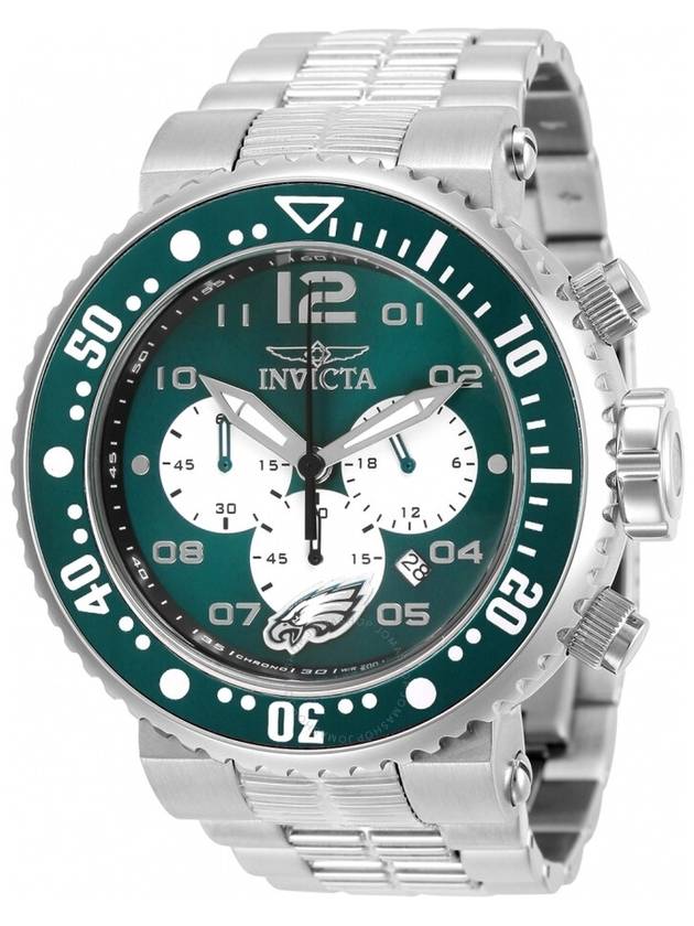 NFL Philadelphia Eagles Chronograph Quartz Watch Silver - INVICTA - BALAAN 2