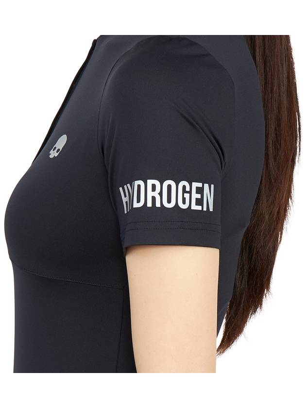Women's Golf Serafino Classic Short Sleeve PK Shirt Black - HYDROGEN - BALAAN 9
