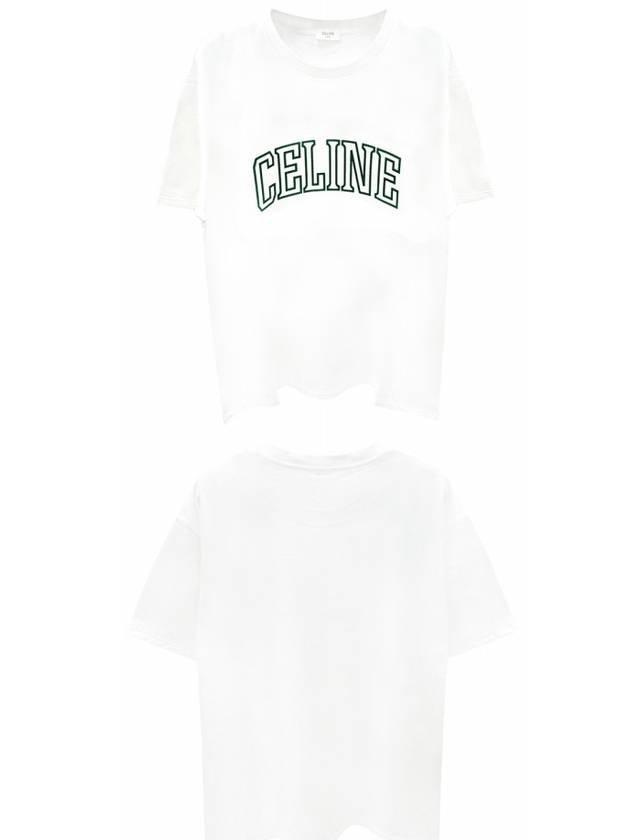 Loose Cotton Jersey Short Sleeve T-Shirt White - CELINE - BALAAN 5