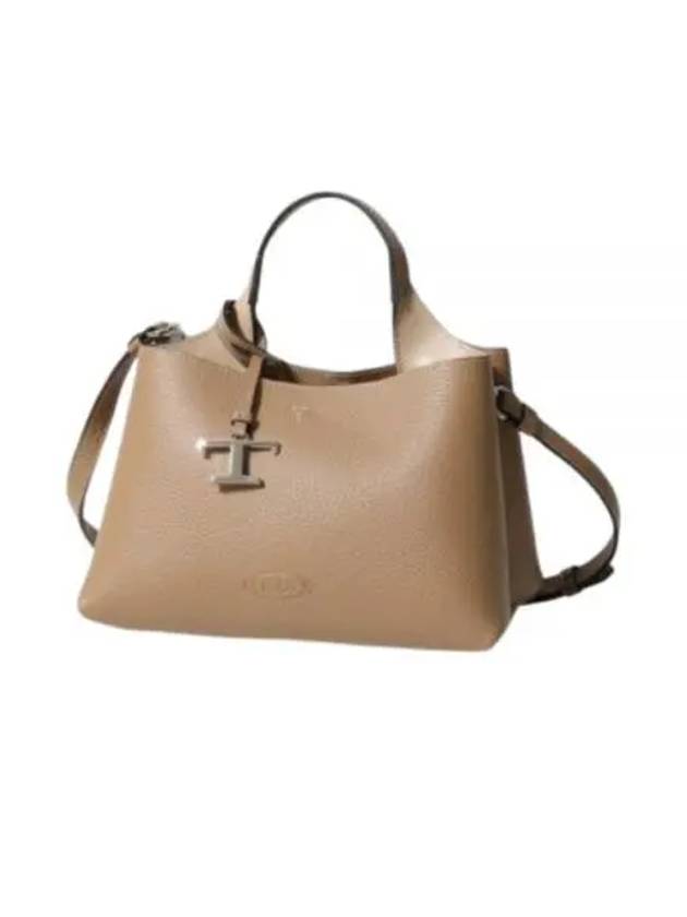 Logo Charm Leather Micro Tote Bag Brown - TOD'S - BALAAN 2