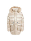 Puffed Long Fur Padding Jacket Beige - ADIDAS - BALAAN 1