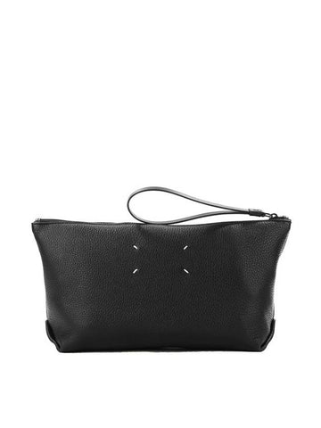 Men's Leather Clutch Bag Black - MAISON MARGIELA - BALAAN 1