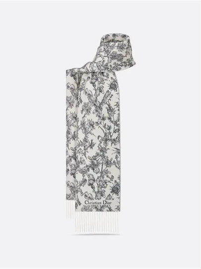 Chardons Cashmere Wool Muffler White Navy - DIOR - BALAAN 2