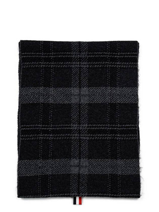 Tartan Check Scarf Dark Grey - THOM BROWNE - BALAAN 2