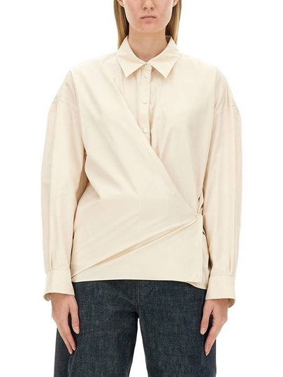 Straight Collar Twisted Shirt Ivory - LEMAIRE - BALAAN 2