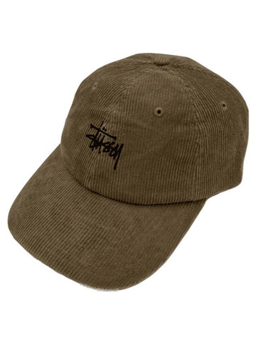 Graffiti Corduroy Low Pro Ball Cap Dark Khaki - STUSSY - BALAAN 1