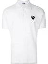 Men's Black Heart Waffen Short Sleeve Polo Shirt White - COMME DES GARCONS - BALAAN 2