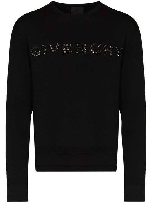 logo stud knit sweatshirt black - GIVENCHY - BALAAN.