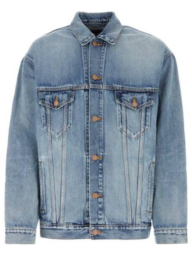 back spray logo denim jacket blue - BALENCIAGA - BALAAN 1