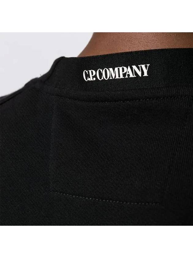Lens Wappen Neck Logo Sweatshirt Black - CP COMPANY - BALAAN.