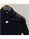 Reedition Knit Short Sleeve Turtle Neck Black - COURREGES - BALAAN 3