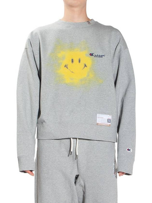 Smily Face Print Sweatshirt Grey - MAISON MIHARA YASUHIRO - BALAAN 2