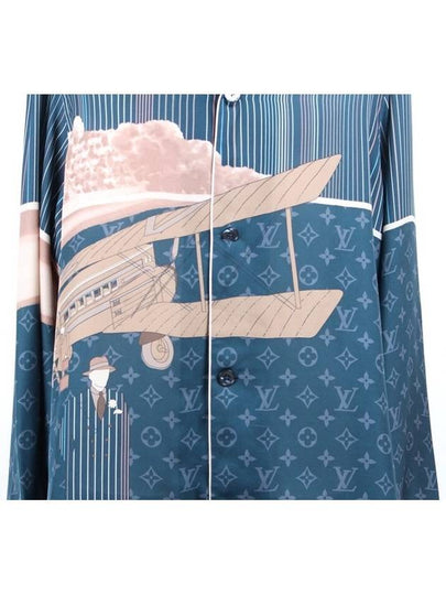 Silk Pajama Shirt XL Blue - LOUIS VUITTON - BALAAN 2