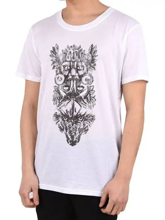 New Printed Short Sleeve T-Shirt White - BALMAIN - BALAAN 2