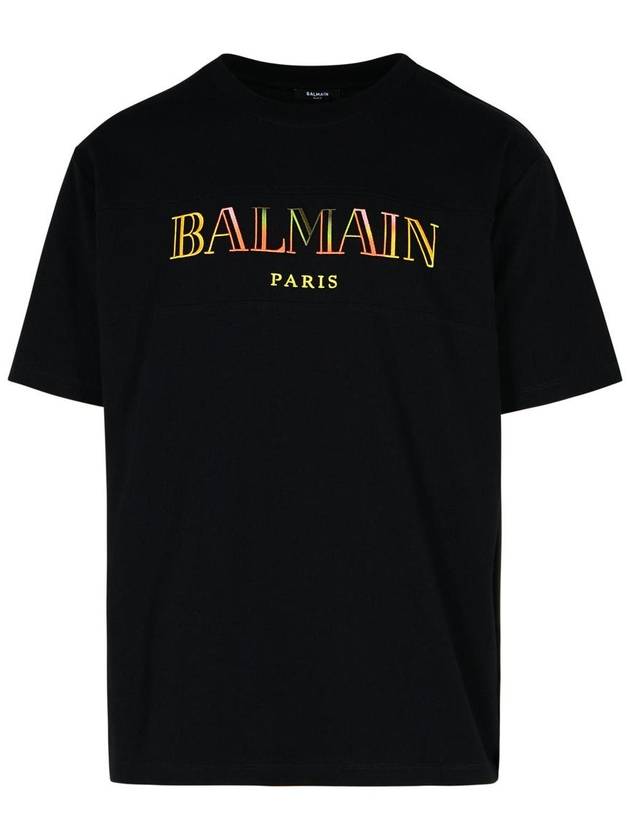 Balmain Black Cotton T-Shirt - BALMAIN - BALAAN 1