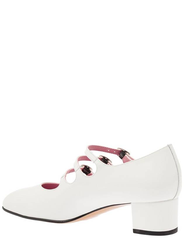 'Kina' White Mary Janes With Straps And Block Heel In Patent Leather Woman - CAREL - BALAAN 3