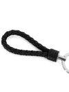 Intrecciato Leather Key Ring Black - BOTTEGA VENETA - BALAAN 4