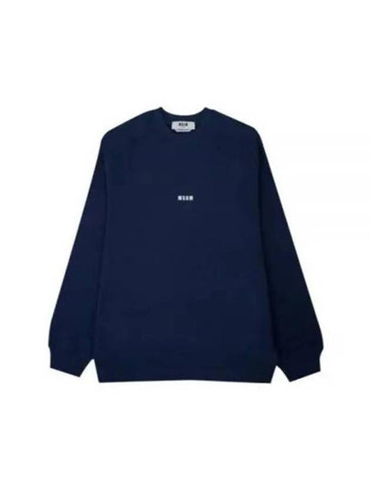 Micro Logo Cotton Sweatshirt Navy - MSGM - BALAAN 2