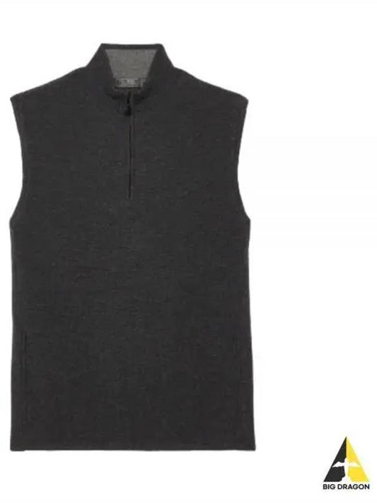 Men'S Neck Zip Merino Wool Dunes Vest Dark Grey - G/FORE - BALAAN 2