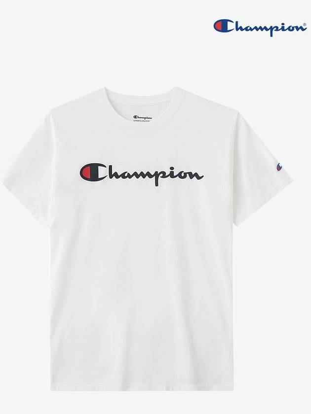 Short sleeved T shirt Big Logo Unisex GT23H Y07718 White Navy - CHAMPION - BALAAN 1