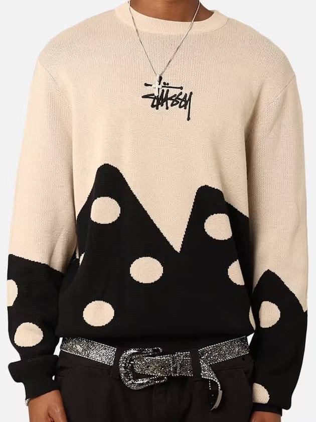 DICE Knit Top Beige Black - STUSSY - BALAAN 9