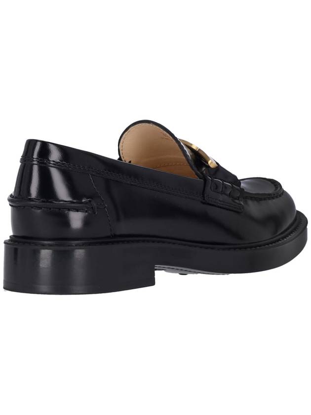 Brushed Leather Chain Loafers Black - TOD'S - BALAAN 5