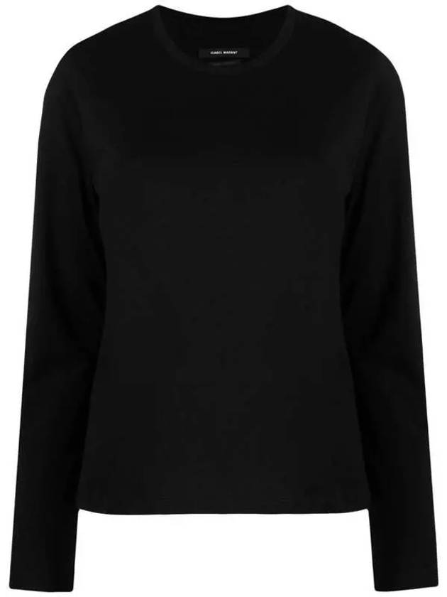 Alka Back Logo Cotton Long Sleeve T-Shirt Black - ISABEL MARANT - BALAAN 2