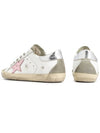 Women's Superstar Silver Heel Tab Pink Star Low Top Sneakers White - GOLDEN GOOSE - BALAAN 8