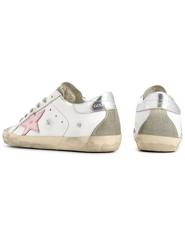 Women's Superstar Silver Heel Tab Pink Star Low Top Sneakers White - GOLDEN GOOSE - BALAAN 8