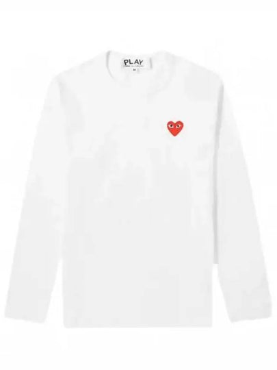 Red Heart Wappen Long Sleeve T-Shirt White - COMME DES GARCONS - BALAAN 2