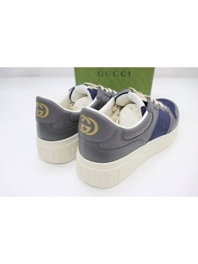 Interlocking G Leather Low Top Sneakers Grey - GUCCI - BALAAN 5