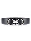 Reversible Gancini Leather Belt Black - SALVATORE FERRAGAMO - BALAAN 2