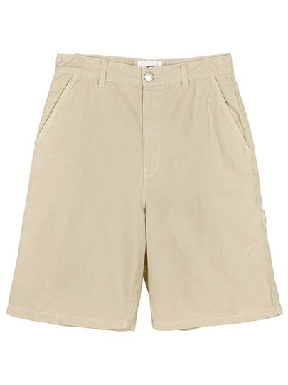 Men's Worker Fit Bermuda Shorts Beige - AMI - BALAAN 2