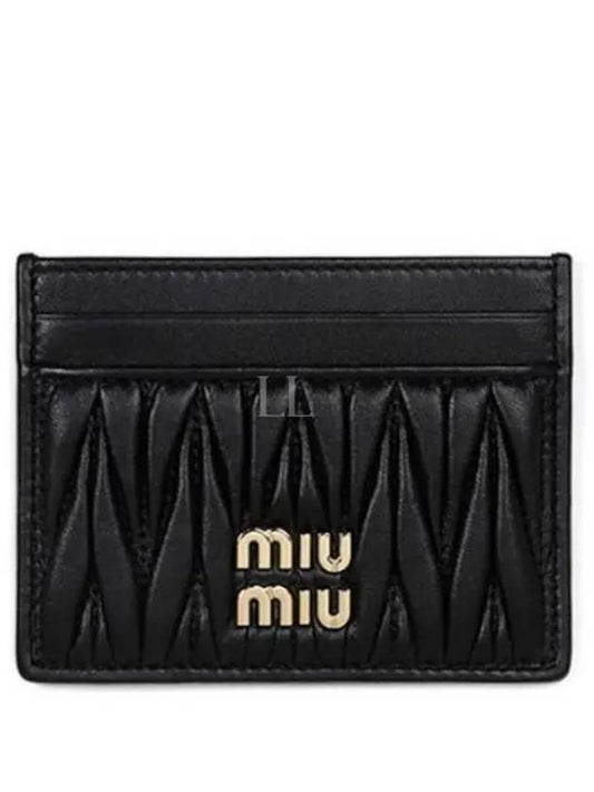 Matelasse Nappa Leather Card Wallet Black - MIU MIU - BALAAN 2