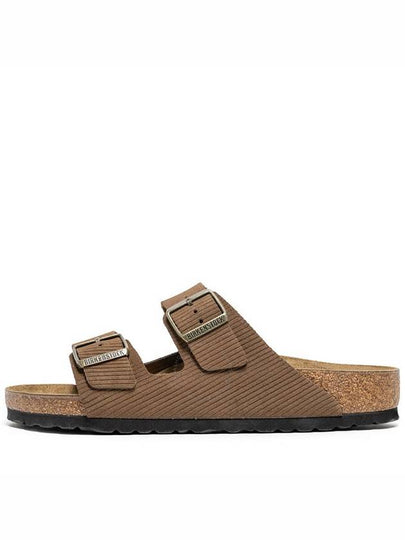 Birkenstock Men's Dark Tea Suede Leather Embossed Slides Brand Size 41 US Size 8 - BIRKENSTOCK - BALAAN 2