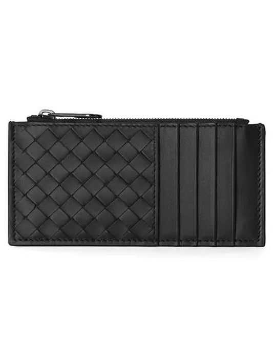 Intrecciato Zipper Card Wallet Black - BOTTEGA VENETA - BALAAN 2