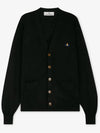 ORB Logo V-Neck Cardigan Black - VIVIENNE WESTWOOD - BALAAN 3