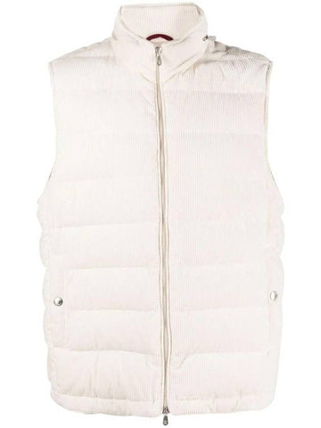 corduroy padded vest white - BRUNELLO CUCINELLI - BALAAN.