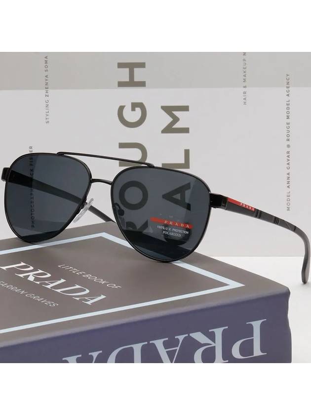 Eyewear Logo Polarized Sunglasses Black Grey - PRADA - BALAAN 3