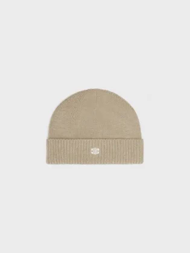 Triomphe Logo Beanie Beige - CELINE - BALAAN 2