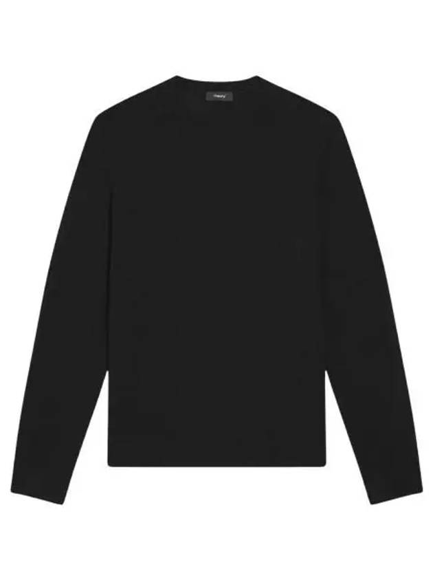 Crew Neck Wool Knit Top Black - THEORY - BALAAN 2