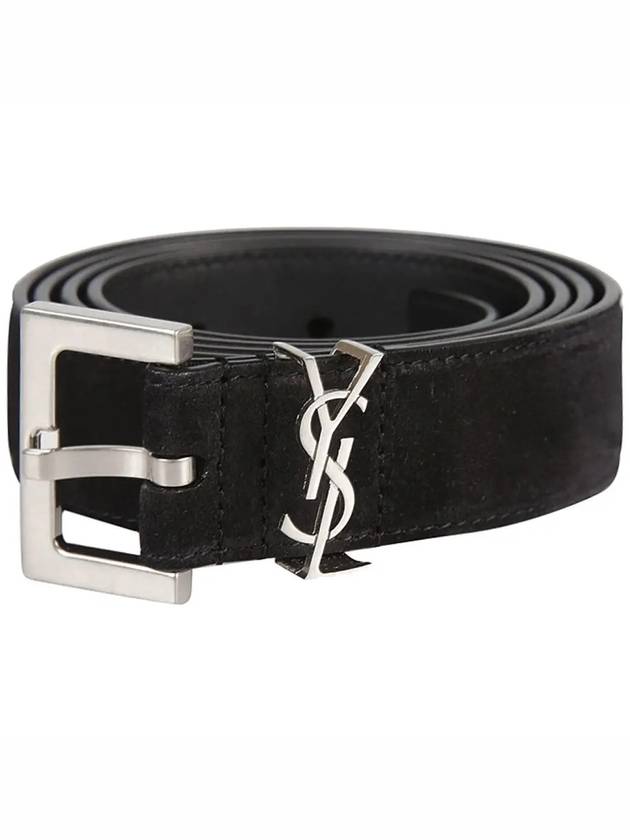 Wade Logo Belt Black - SAINT LAURENT - BALAAN.