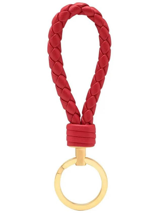 Intrecciato Leather Key Holder Red - BOTTEGA VENETA - BALAAN 2